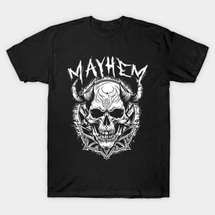 Mayhem Horror Design T-Shirt